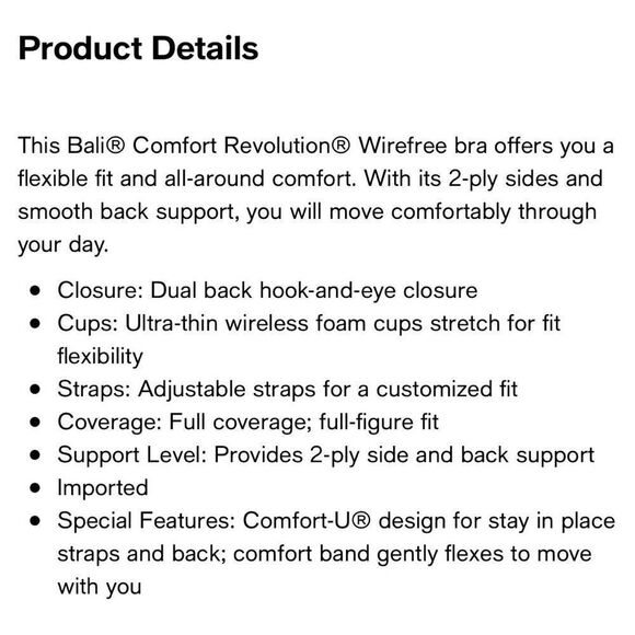 Bali 38DD Comfort Revolution Shaping Wireless Smoothing Bra 3463 - Picture 7 of 7